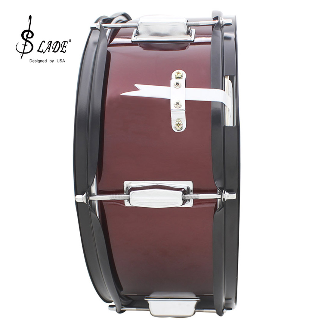 Wholesale LAde 14-inch snare drum, stainless steel squad drum, carrier, drumstick, marching drum, military band snare drum pic 14