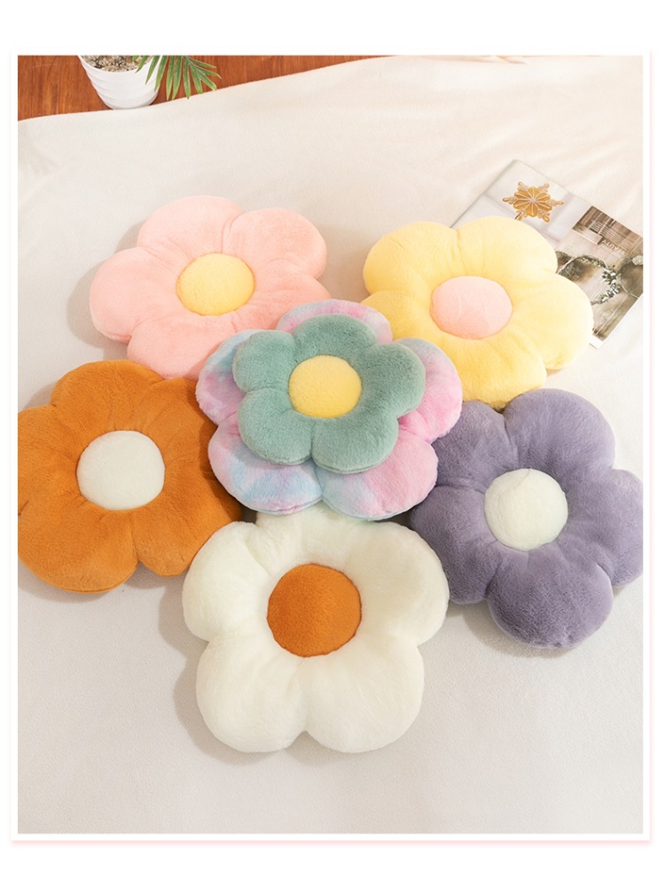 Wholesale cross-border Daisy flower seat cushions, flower plush throw pillows, seat cushions, rabbit plush nap pillows, backrests and cushions pic 16