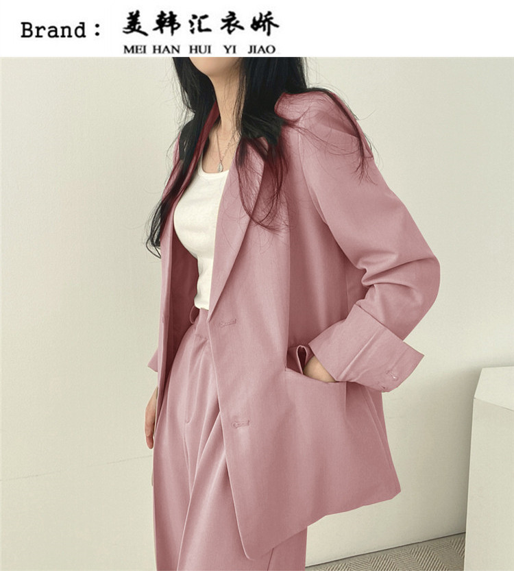 卡其色西装外套女2023新款春秋季韩版小西服套装女士休闲气质上衣详情16