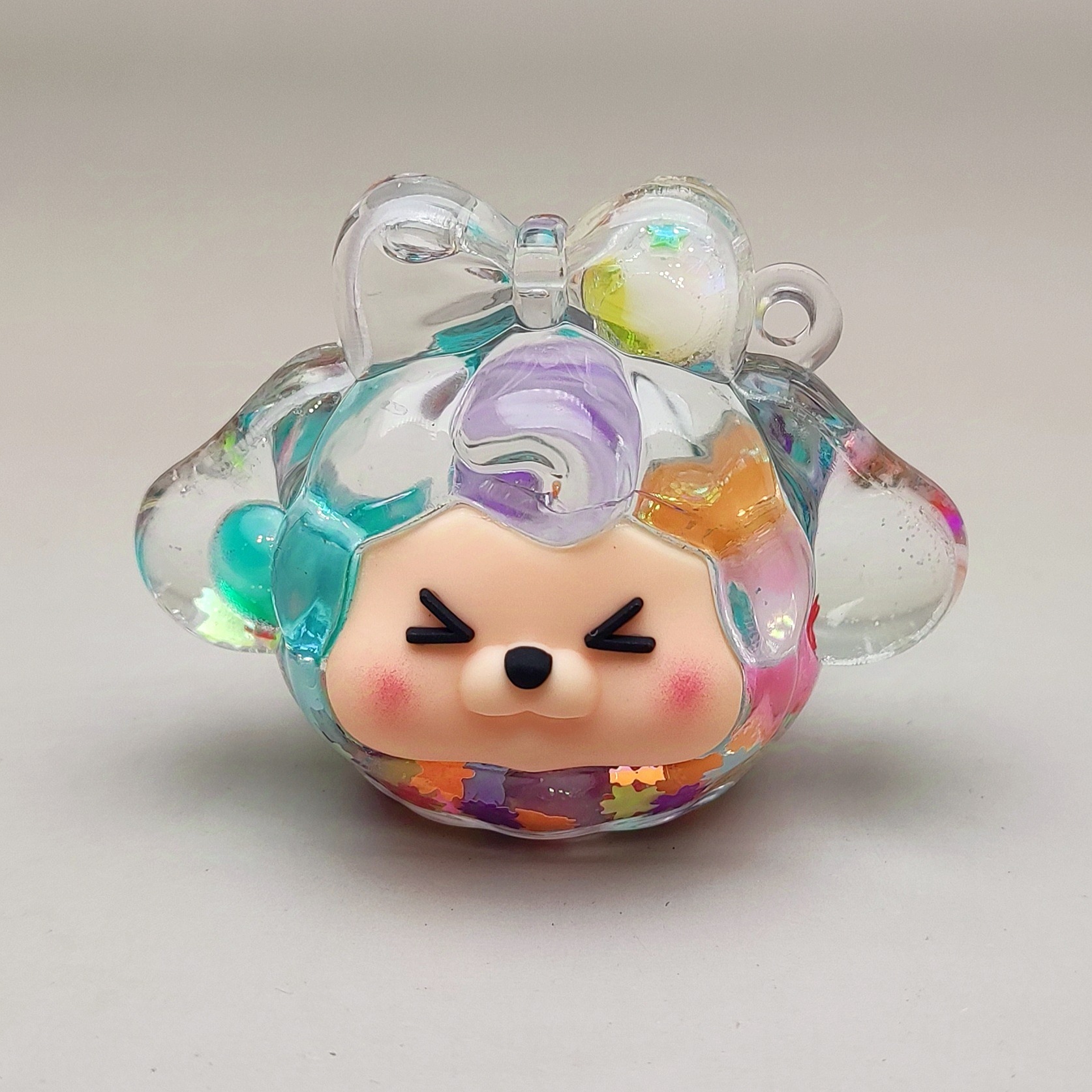 抖音爆款亚克力流沙糖豆kiki小狗钥匙扣桌面摆件创意橡皮擦详情9