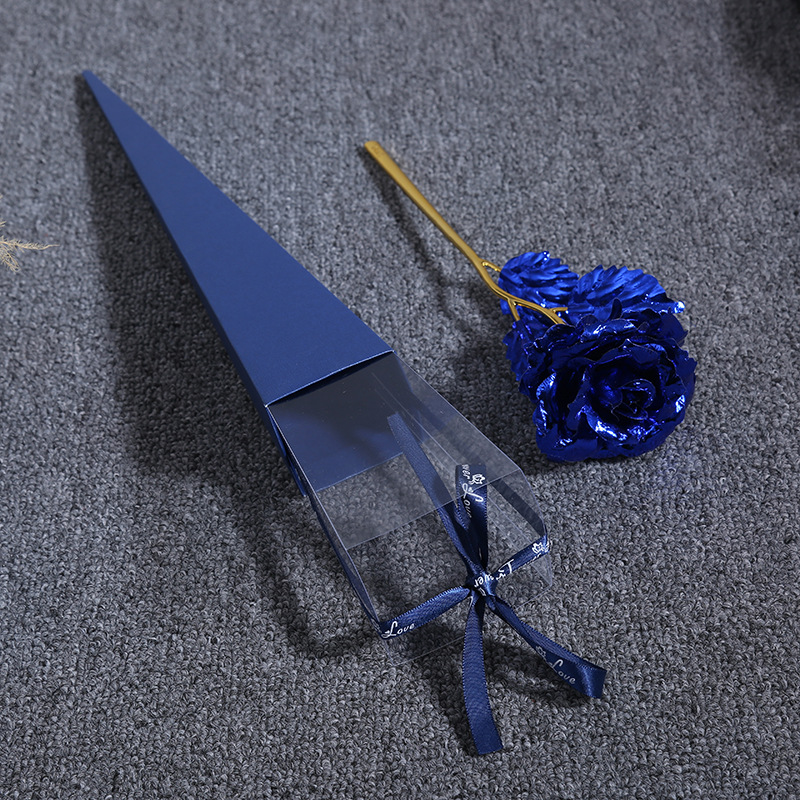 24K金箔玫瑰花 圣诞节仿真金玫瑰带礼盒 创意活动赠品批发详情18