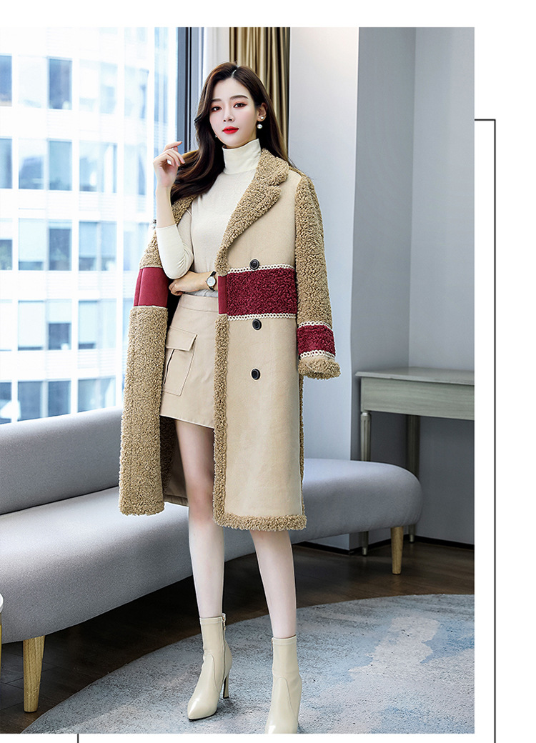 A new and fashionable Korean-style granular fleece and fur integrated woolen coat for women in winter pic 24