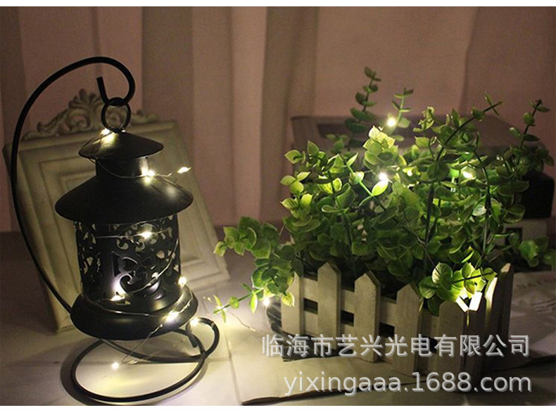 批发led灯串鲜花蛋糕波波球礼盒装饰闪灯纽扣室内铜线灯串满天星详情5
