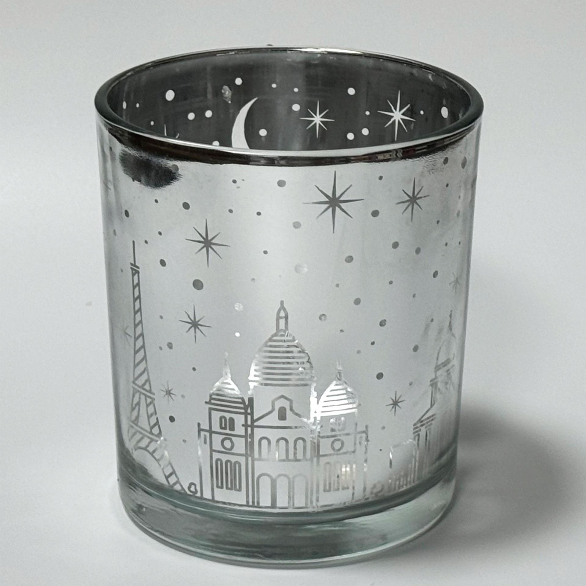 城市星空街景蜡烛玻璃杯烛台空杯电镀激光镂空LED光感香薰蜡烛杯详情16