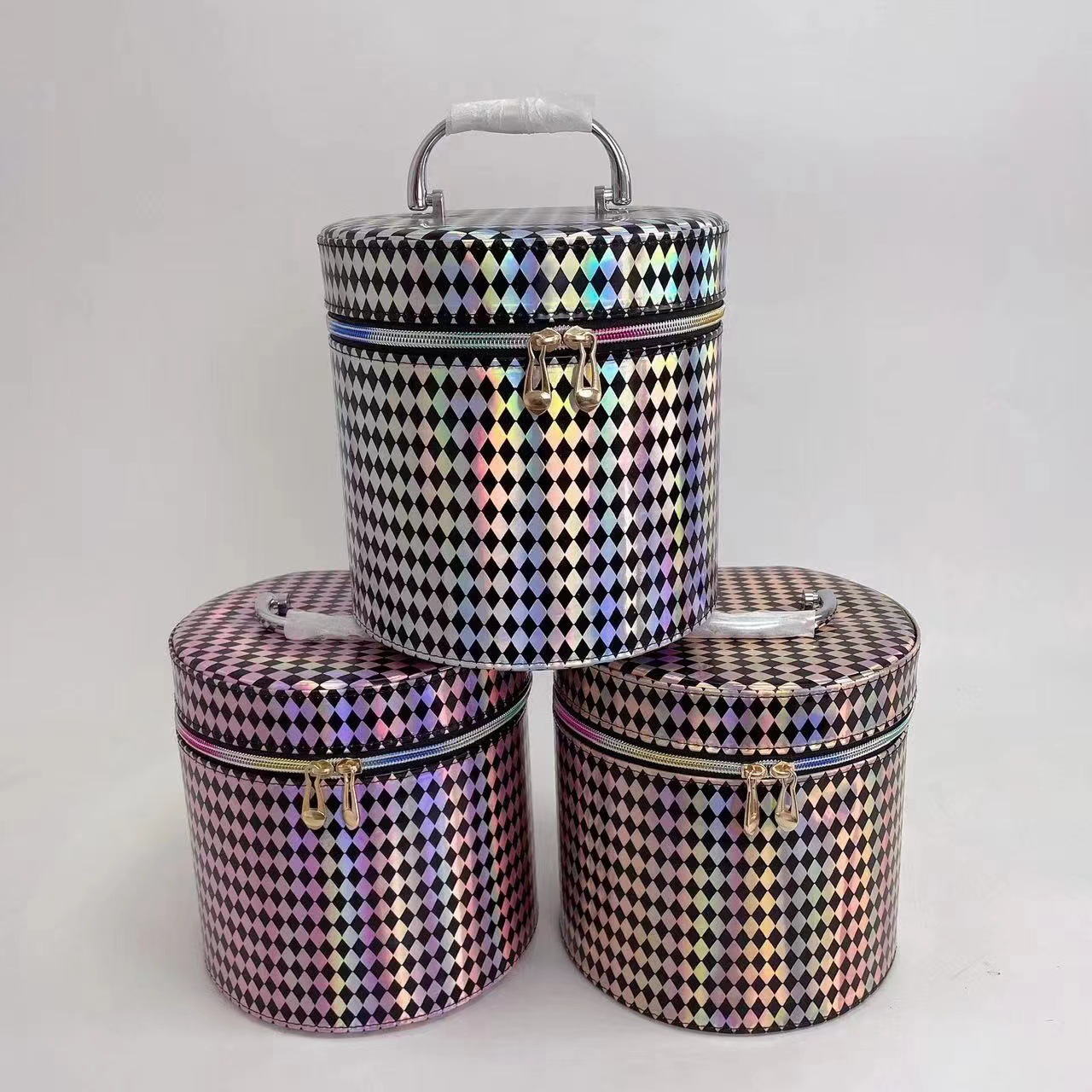 化妆包时尚扎染亮面PU皮防泼水手提化妆箱大容量休闲洋气收纳包详情6