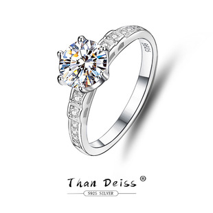 莫桑石戒指2克拉D色求婚钻戒批发欧美时尚S925银经典六爪气质戒指详情14