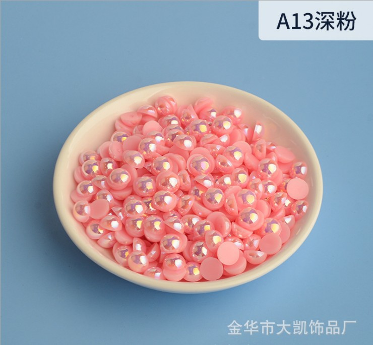 AB Water Lily, AB semi-circular pearl, mobile beauty, AB semi-circular pearl, diy nail art, pearl accessories, flat bottom pic 10