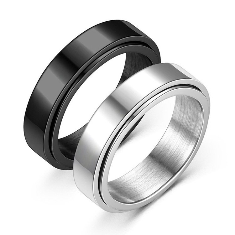Cross-border Amazon bestseller titanium steel rotating ring, star and moon stress-relieving and anti-anxiety ring, European and American accessories/Chinese trend products pic 27
