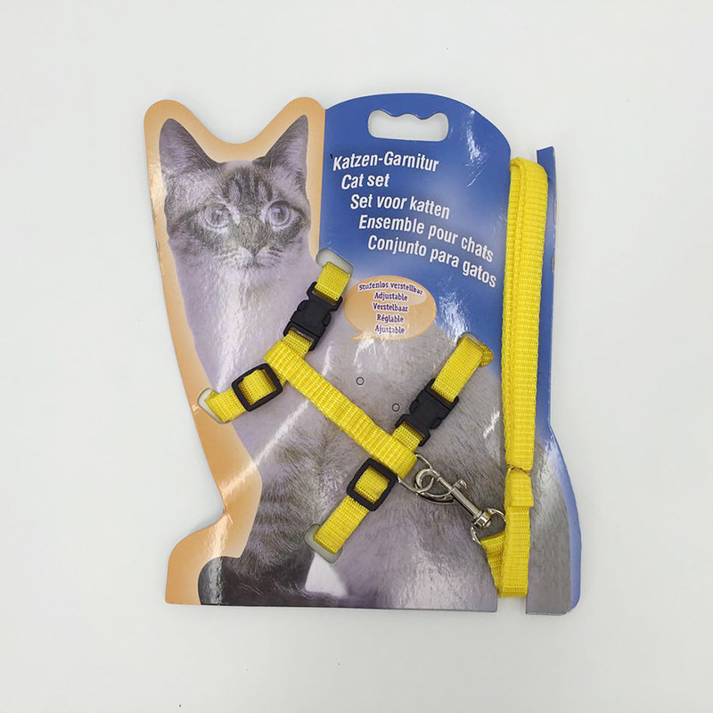Pet supplies factory cat chains and kittens use I-shaped chest straps, leash ropes, and cat lashes for walking and guiding pic 11