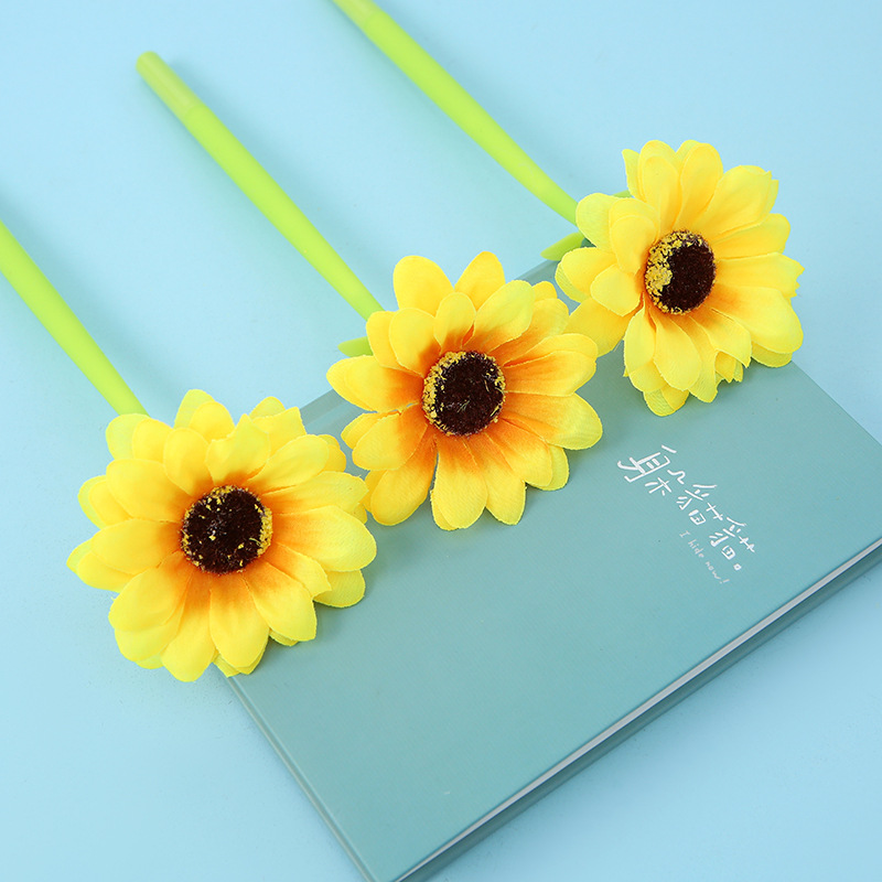Versión coreana de papelería ZF2185 creativo girasol pluma neutral tela de plástico goma suave emulación girasol pluma de agua pic 8