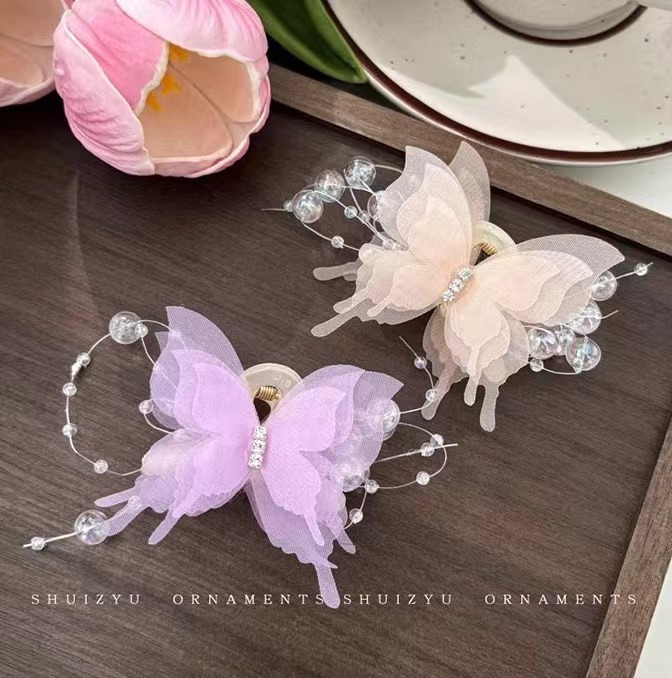 爆款蝴蝶抓夹女2024新款韩版高级甜美后脑勺发夹鲨鱼夹详情5