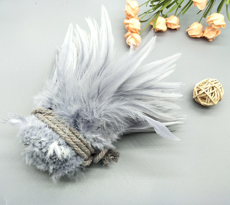 Dyed chicken feathers 4-6, white pointed, colored feather ornaments, corsages, headwear, hat flowers, dream catchers, cat teasing sticks materials pic 36