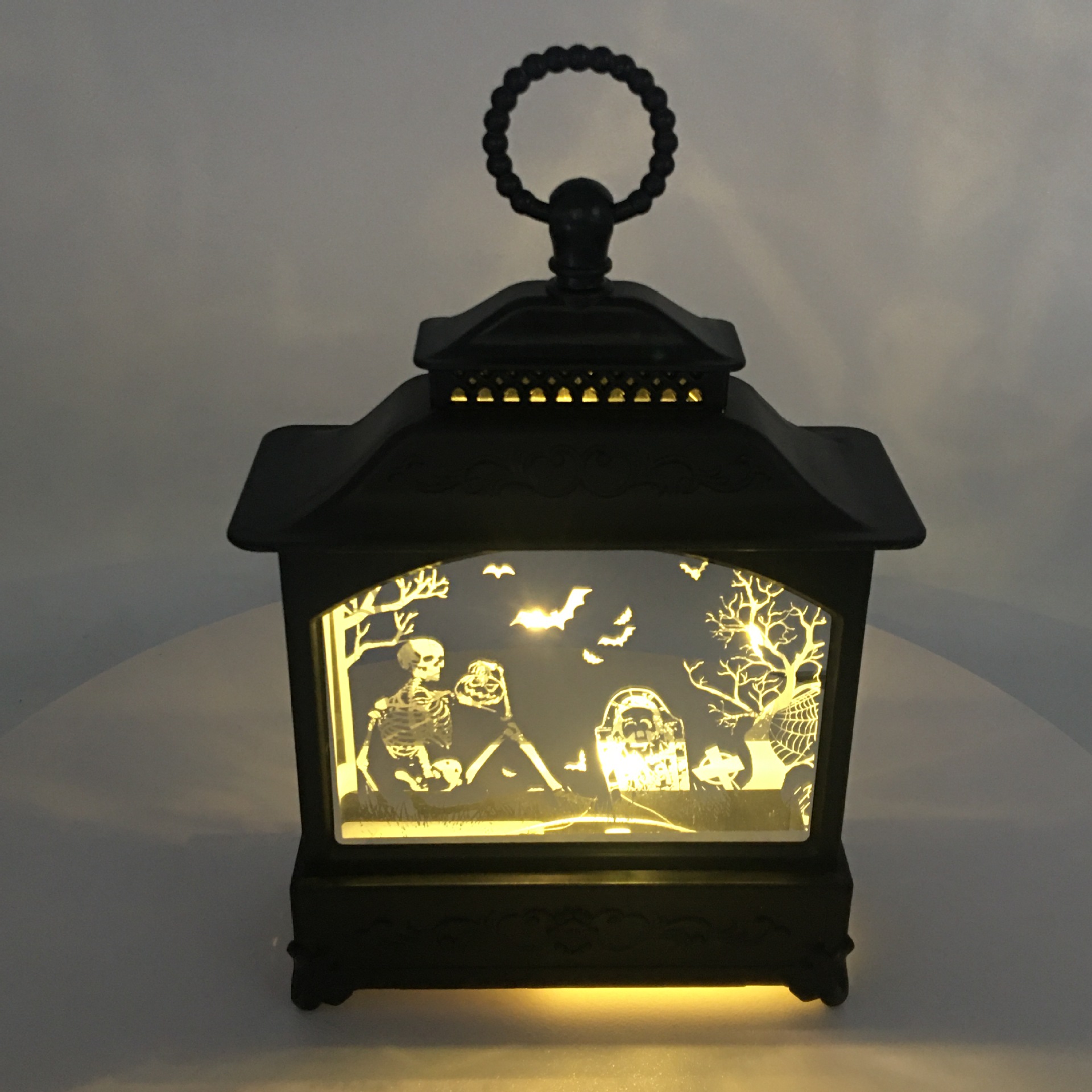 万圣节发光摆件道具小风灯扁风灯小油灯鬼节装饰氛围道具圣诞雪人详情4