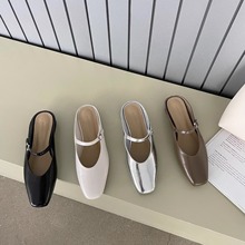 厚底粗跟英伦风小皮鞋女2024新款春秋季一脚蹬女鞋单鞋黑色乐福鞋详情1