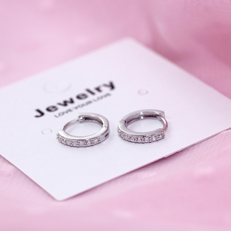 银耳扣女耳圈耳环耳钉 韩国气质耳骨钉男耳饰小圈圈耳骨环银饰详情13