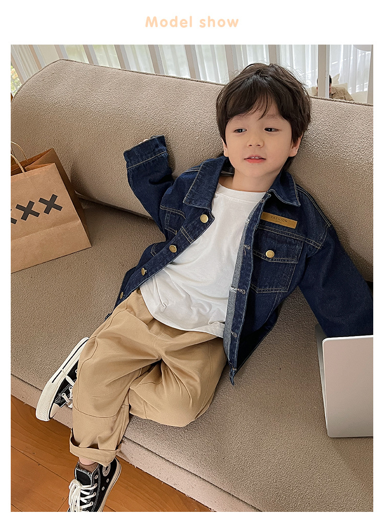 儿童外套2023童酷春季新款男女童韩版牛仔外套宝宝洋气短款上衣潮详情14