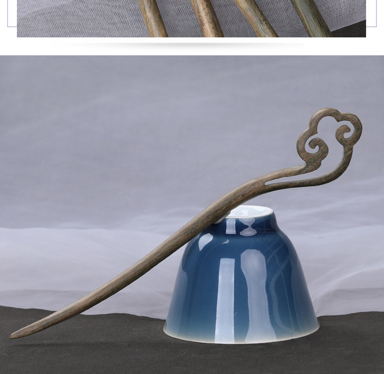 黑檀木发簪古风簪子绿檀木簪 高级感新中式盘发头饰木质发钗批发详情16