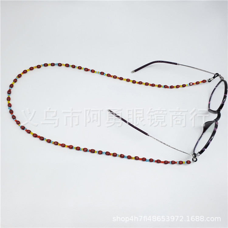 Self-produced and self-sold wooden bead eyewear chain accessories, electroplated, non-fading, anti-slip, neck hanging, not easy to fade, environmentally friendly, made of solid wood pic 4