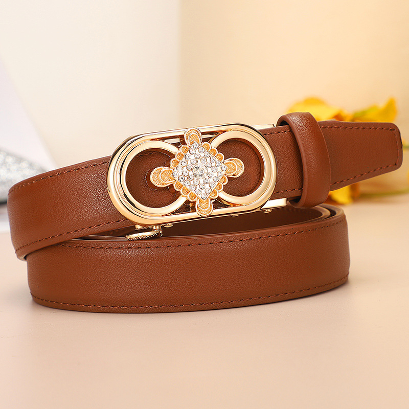 The new pure cowhide Chinese knot automatic buckle simple Korean-style decorative belt and skirt pants for women exude a sense of luxury pic 17