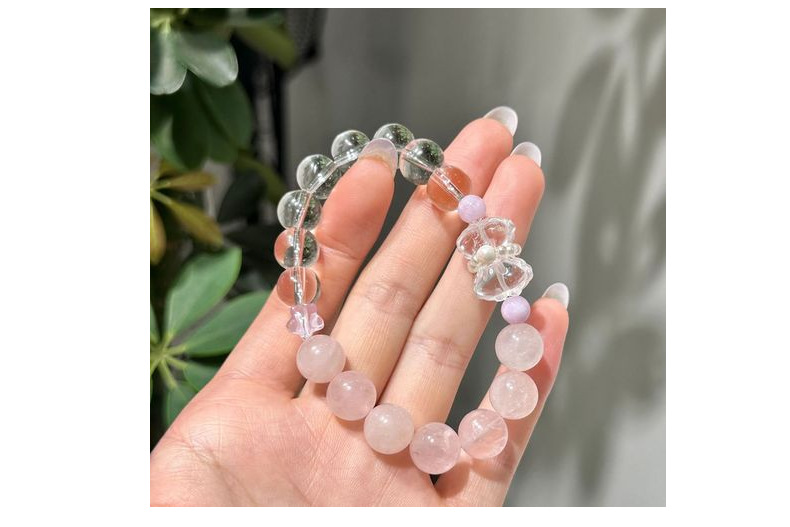 国潮系列易美新款推出小众设计粉色恋人天然水晶手串手链节日送女友送闺蜜详情6