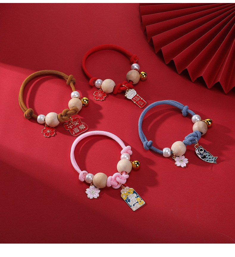 国潮宠物项圈带铃铛如意结樟木项链防虫项圈可调节手工编织猫围脖批发详情14