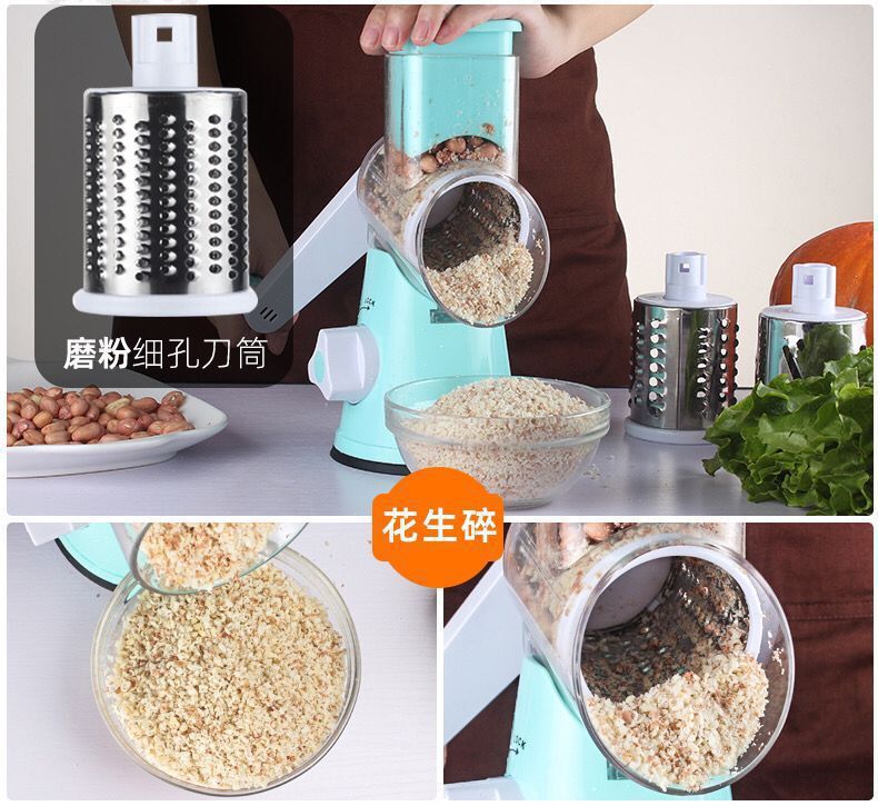 The new hand-cranked drum vegetable cutter from the manufacturer is a multi-functional three-in-one kitchen vegetable cutter and potato slicer pic 8