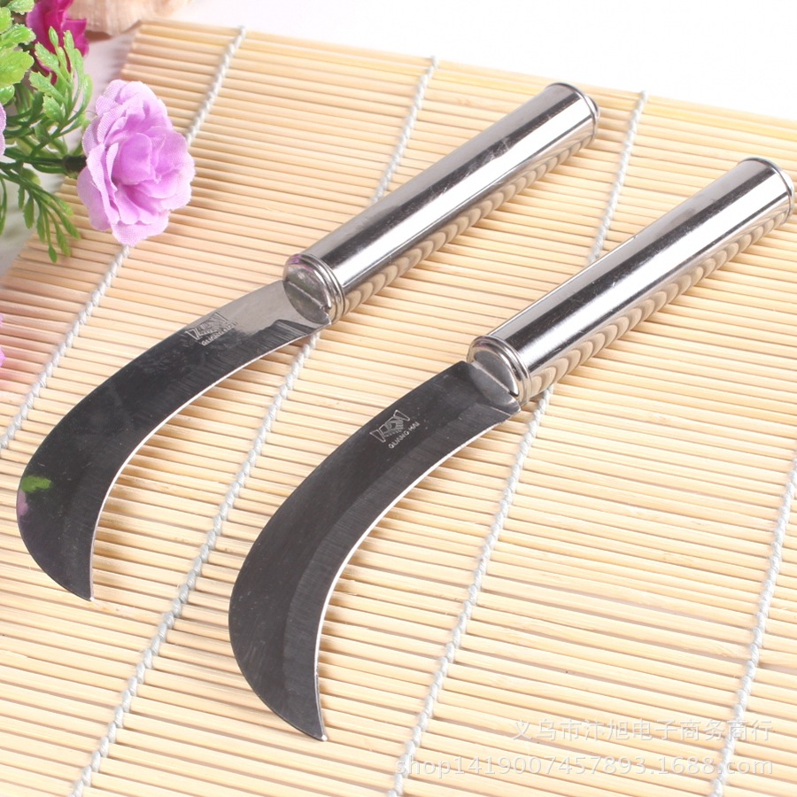 Round-handled curved knife, stainless steel fruit knife, direct supply products from street stalls, household peelers, pineapple knives wholesale pic 26
