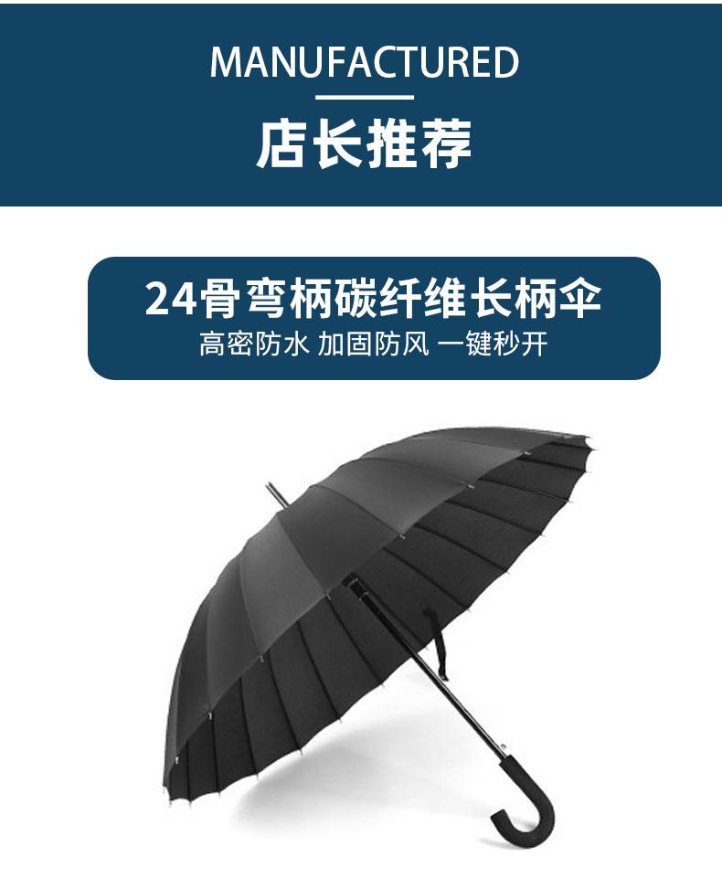 27寸8骨全纤维自动伞