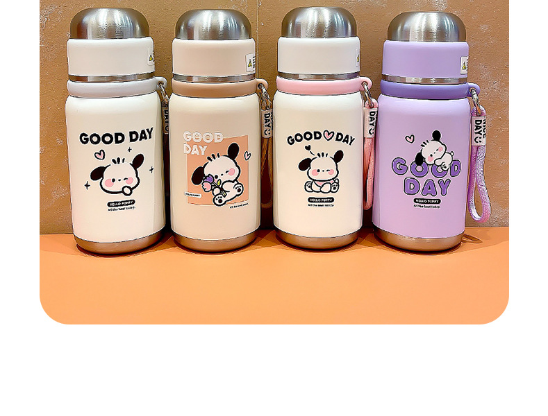 可爱简约小狗保温杯便捷提绳直饮杯办公家居杯自带倒水杯盖饮水杯详情10