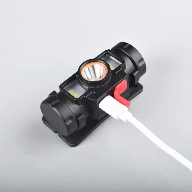 Cross-border LED high-intensity small headlamps, outdoor cob charging head-mounted lighting lamps, USB charging camping lamps, fishing lamps pic 3