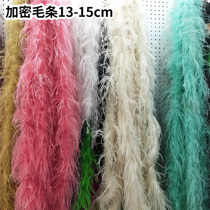 厂家现货鸵鸟毛条服装装饰饰品材料婚庆拉丁舞礼服抓夹羽毛条详情2