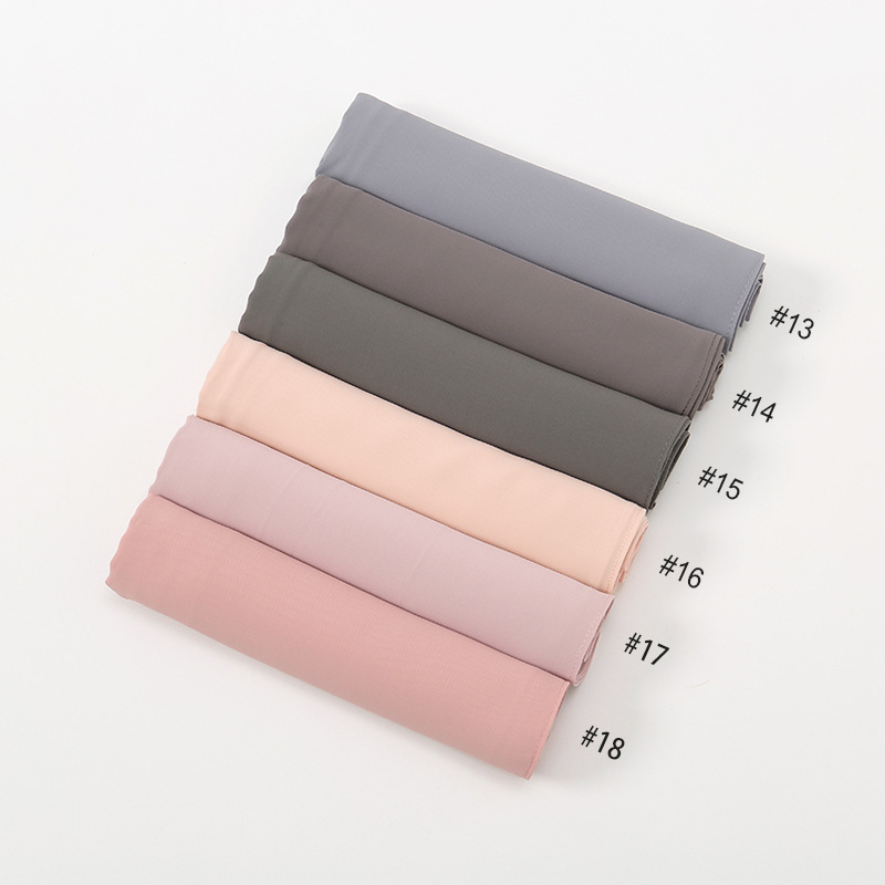 马来西亚新款包头长巾菱形雪纺镊子直角边防晒披肩穆斯林包头巾女详情15