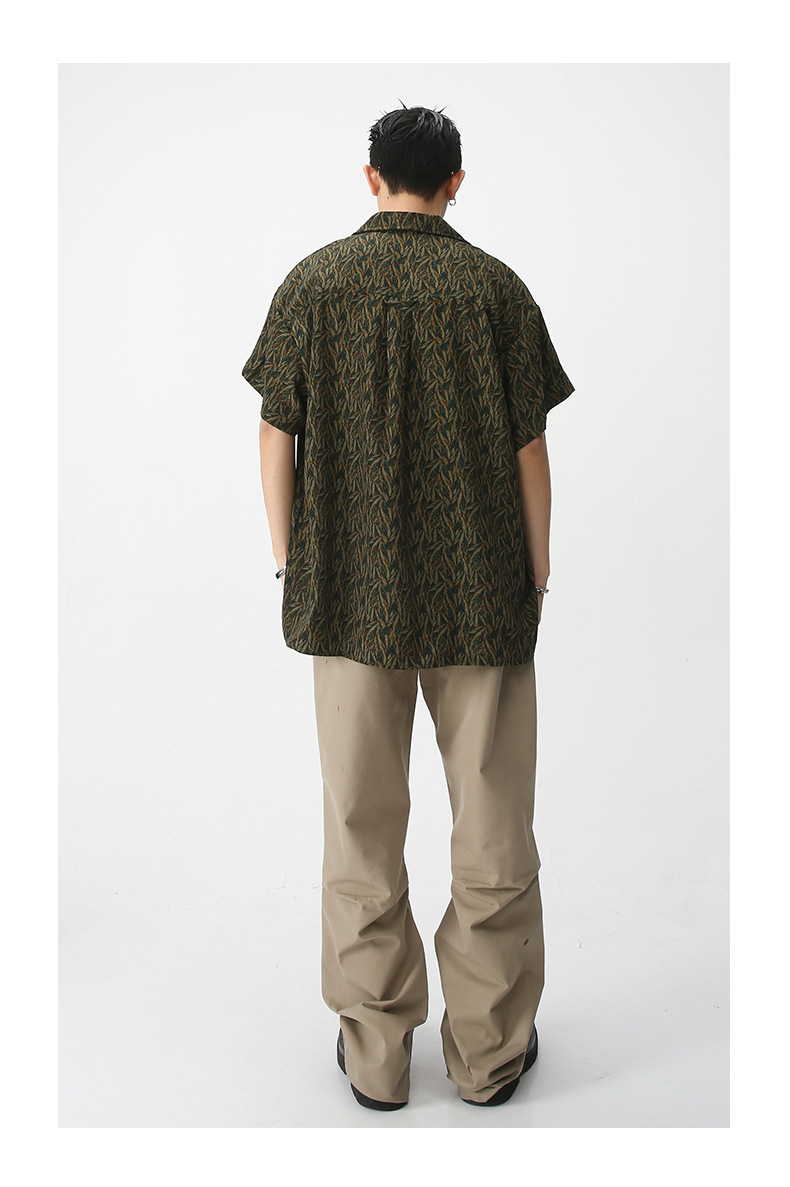 MTLCLOTHES男装|2023夏款新品复古碎花韩版宽松休闲短袖衬衣详情12