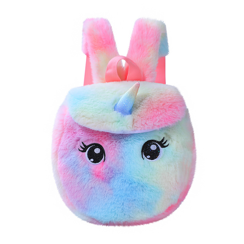 Unicorn独角兽毛绒小书包少女休闲背包双肩包可爱卡通幼儿 收纳包 pic 38