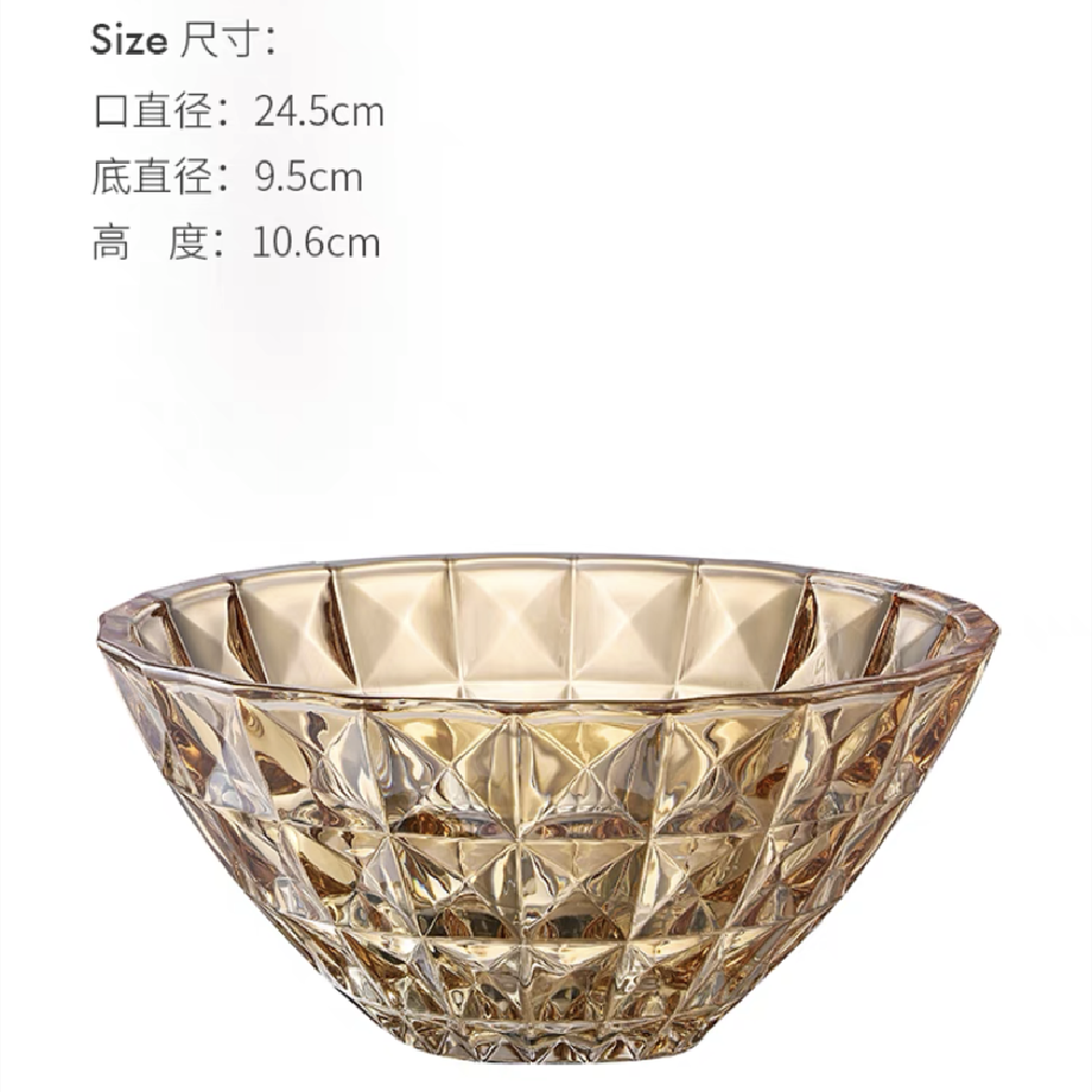 宇行玻璃水晶玻璃果盘米饭碗沙拉甜品碗透明碗圆形碗凉菜小吃水果酒吧果斗详情26
