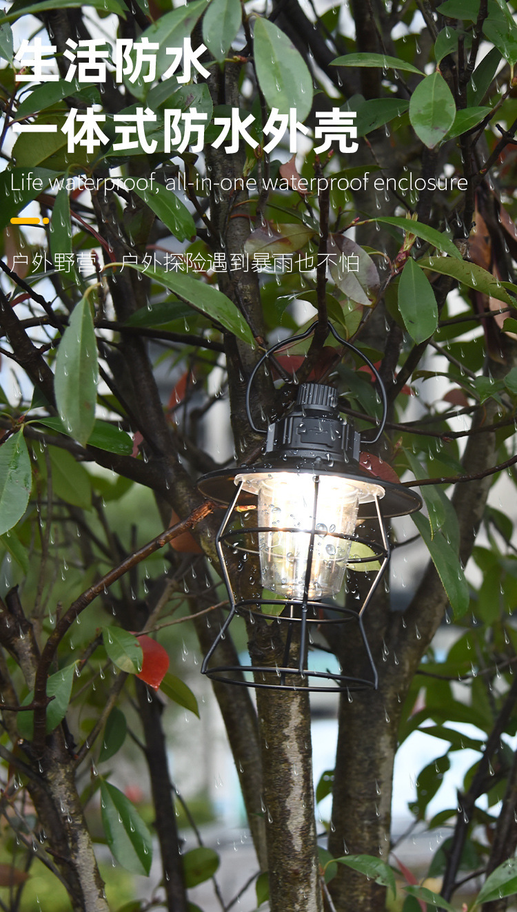 usb charging retro camping lamp, outdoor strong light portable tent lamp, nostalgic ironwork hand-held camping lamp, horse lantern pic 15