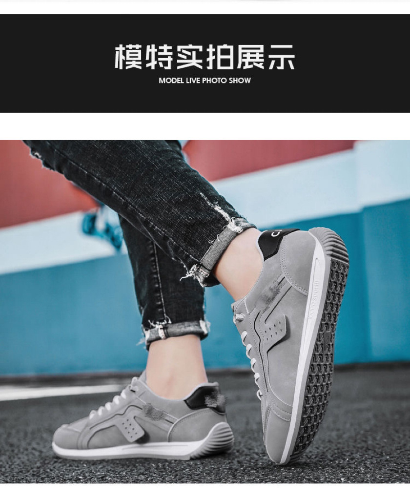 新款男士秋冬休闲一脚蹬防滑跑步阿甘鞋复古潮流休闲运动鞋男款详情5