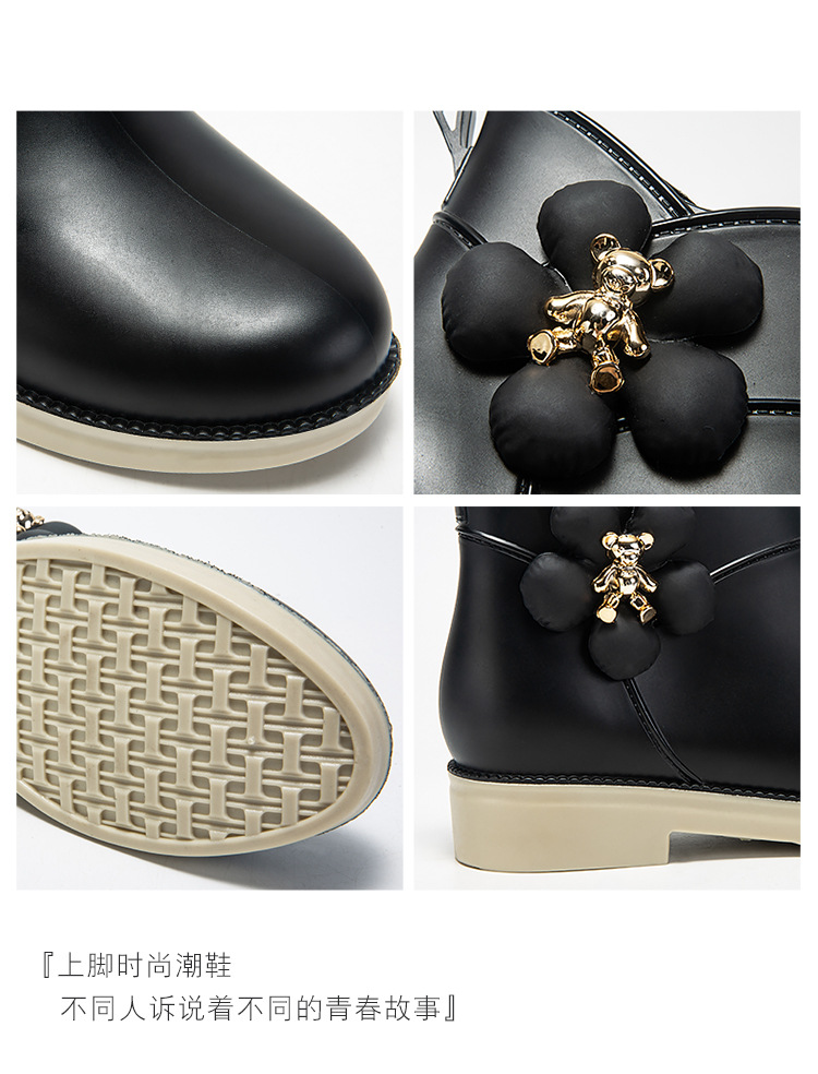 春秋日系时尚雨鞋女短筒雨靴水鞋低帮水靴防滑洗车买菜厨房鞋胶鞋详情4