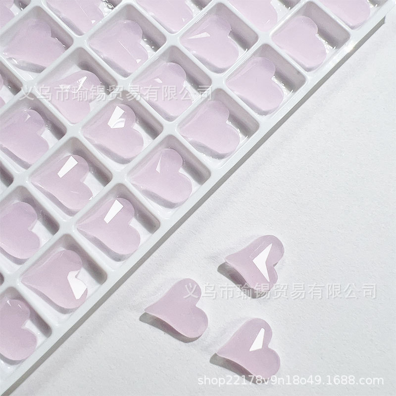 K9高品12X13mm玉面歪心星空透钻饰品Diy美甲配件美拉德桃心梧州钻详情6