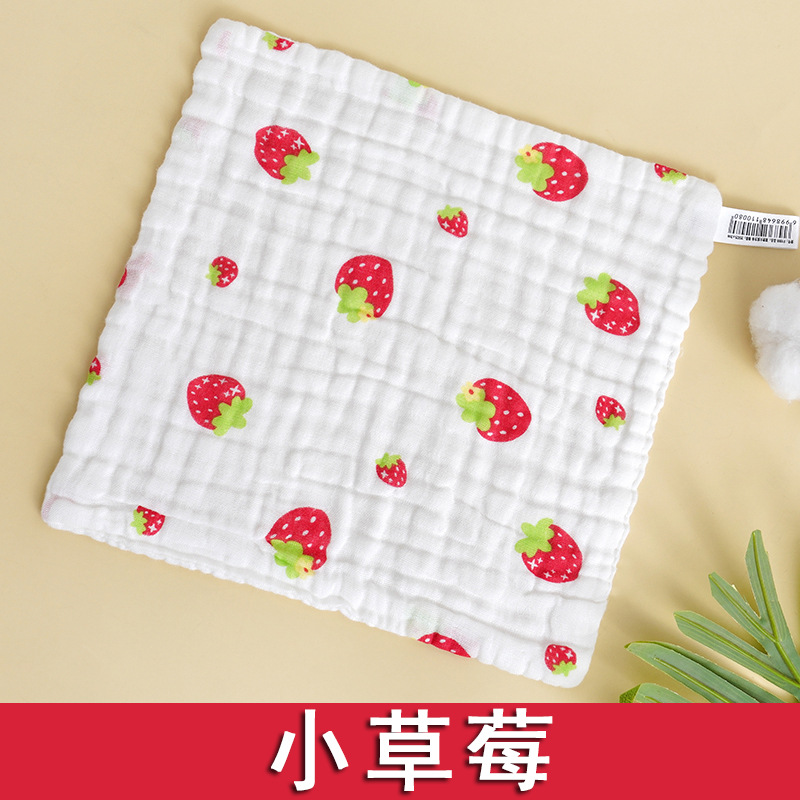 方巾纯棉六层纱布a类婴儿小方巾宝宝洗脸口水巾全棉手帕小方巾详情6