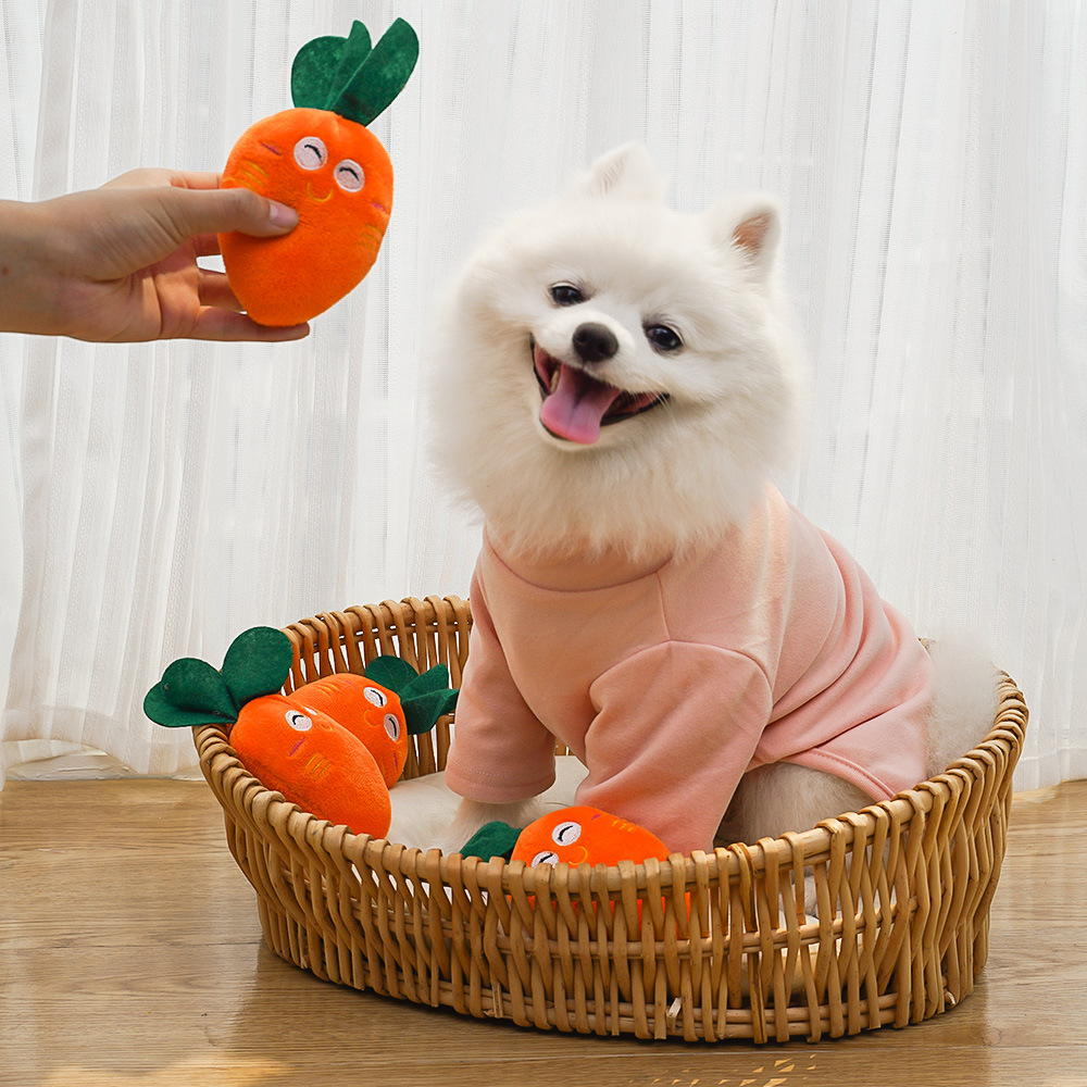 Pet dog plush sound-making toy, bb calling pet cat toy, carrot plush toy, for pet toys pic 10