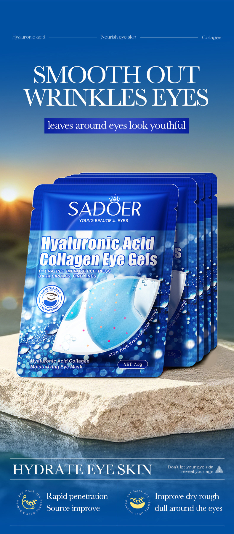 全英文SADOER麦角硫因紧致眼膜 保湿眼部滋润眼膜跨境外贸批发专供外贸专供外贸详情11