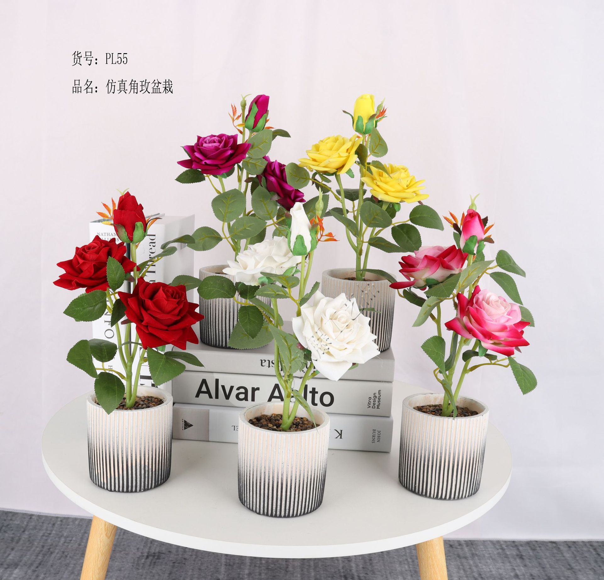 Artificial corner rose potted plants/artificial bonsai/artificial flower creative interior small ornaments/Amazon factory direct sales pic 1