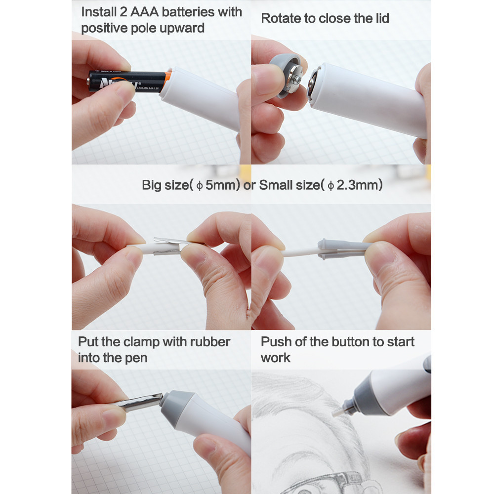 Dongnan Electric eraser, effortless, clean, automatically rotating drawing eraser, learning stationery eraser 8302 pic 20