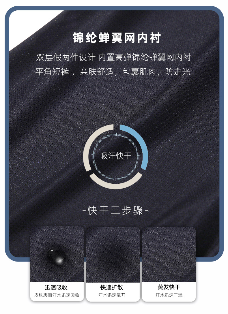 越野跑运动短裤男夏季户外马拉松健身篮球双层假两件跑步速干短裤详情12