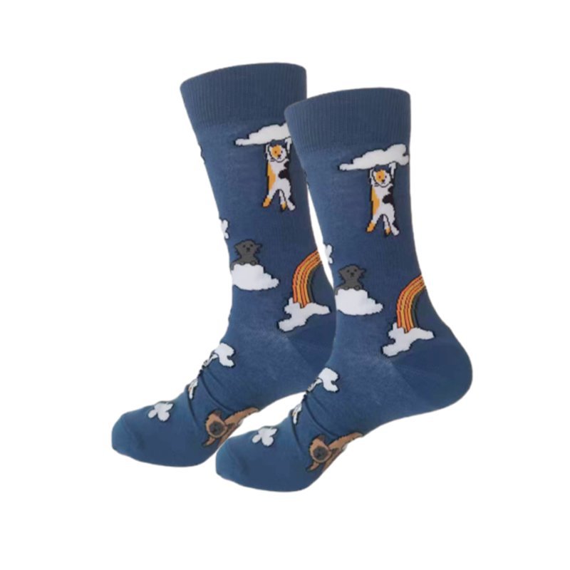 四季女棉彩虹香烟小马猫咪仙人掌酒吧潮流男中筒流行潮袜男袜袜子详情28