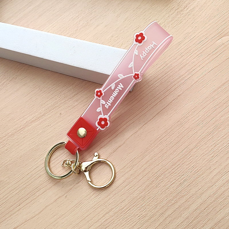 Transparent PVC soft rubber rope sand bottle keychain, girlish heart schoolbag hanging accessory, small gift hanging piece, keychain pic 21