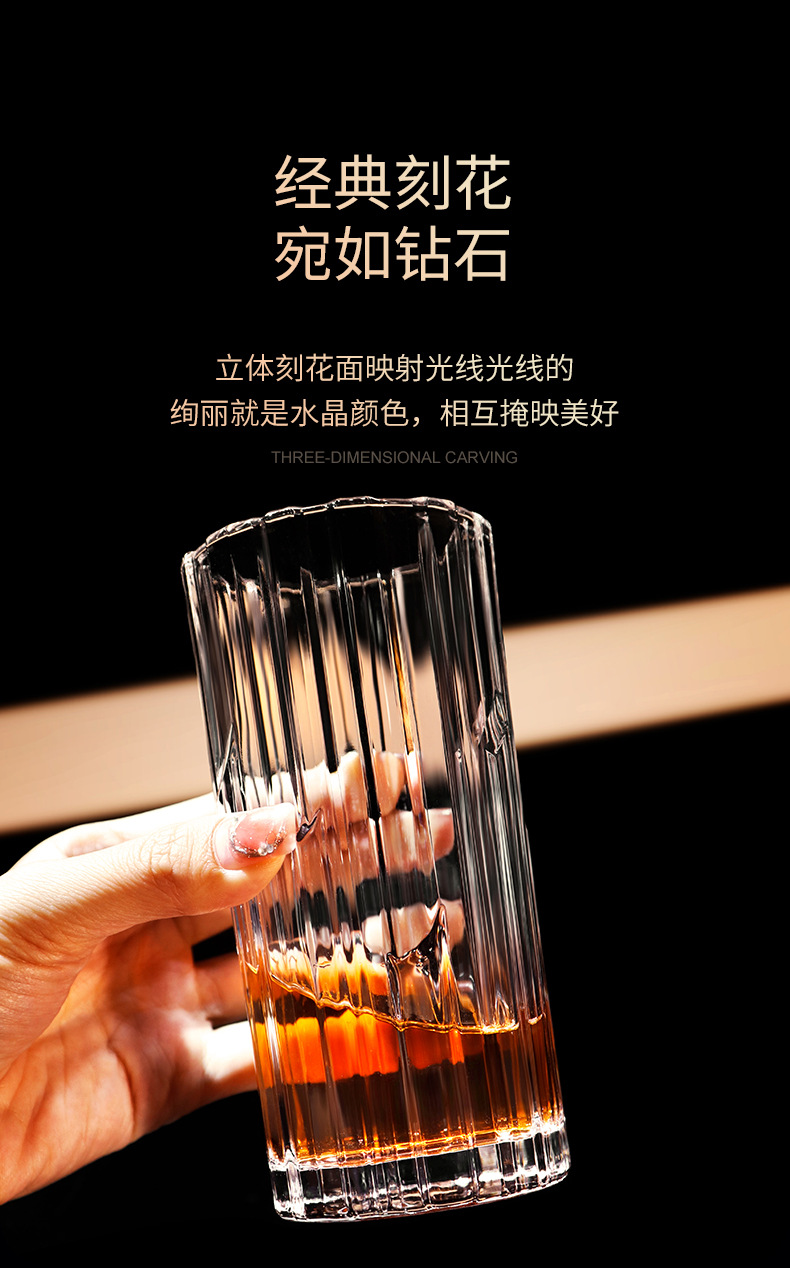 玻璃杯家用啤酒杯果汁水杯冷饮杯茶杯扎啤杯喝水欧式套装水具直供详情7