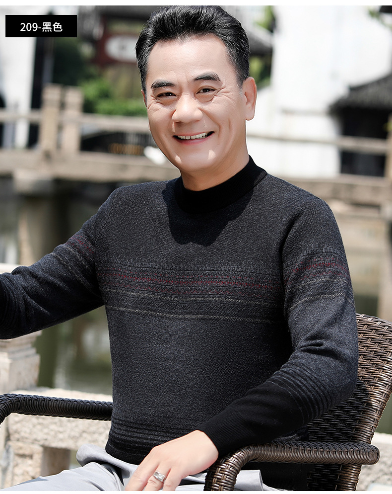 2022中老年男装毛衣加大码爸爸装男式加厚套头羊毛衫地摊赶集货源详情27