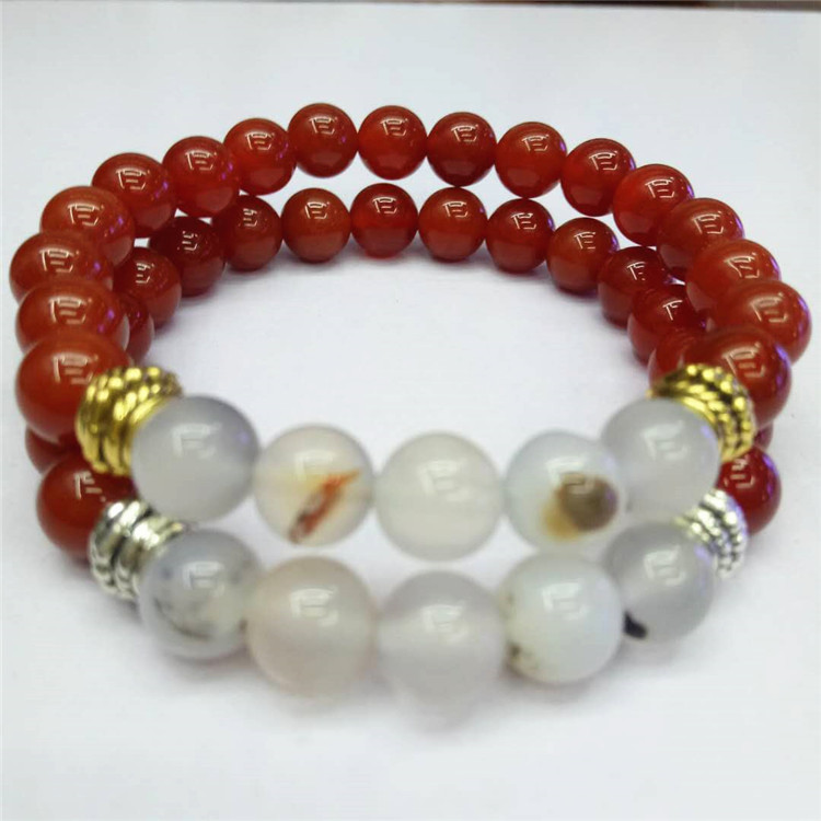 Guangshun Jewelry DIY Creative Jewelry: Red agate Tiger Stone bracelet, Ocean Chalcedony combination bracelet, Natural Stone bracelet pic 4